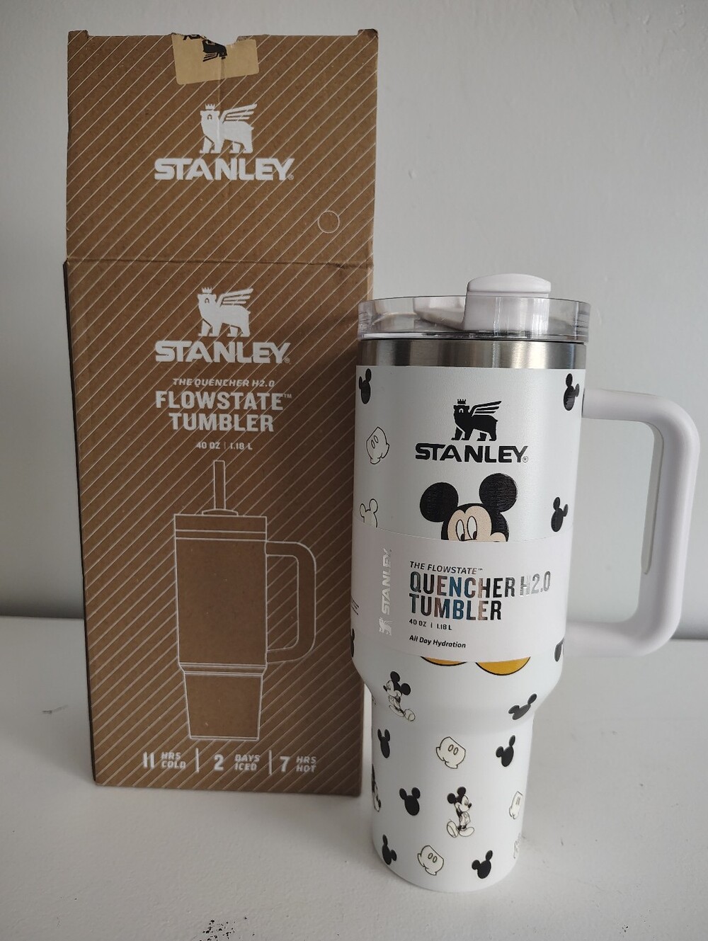 Stanley x Disney Mickey Mouse 40 oz FlowState Quencher H2.0 Tumbler New
